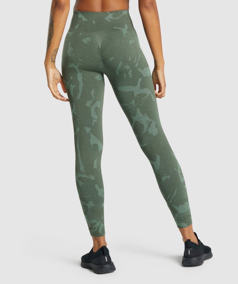 Legginsy Gymshark Adapt Camo Seamless Damskie Zielone | PL 024LKI